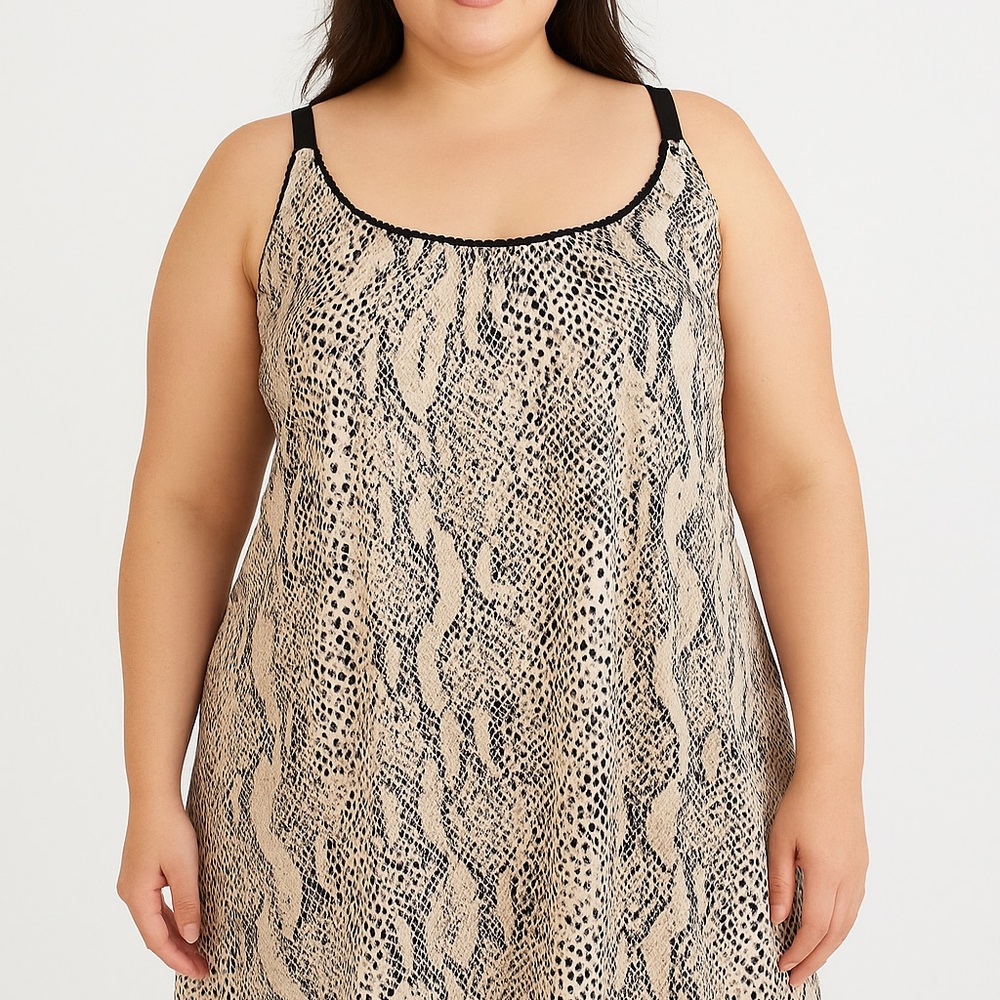 Secret Treasures Snakeskin Print Sleep Dress 3X Criss Cross Back